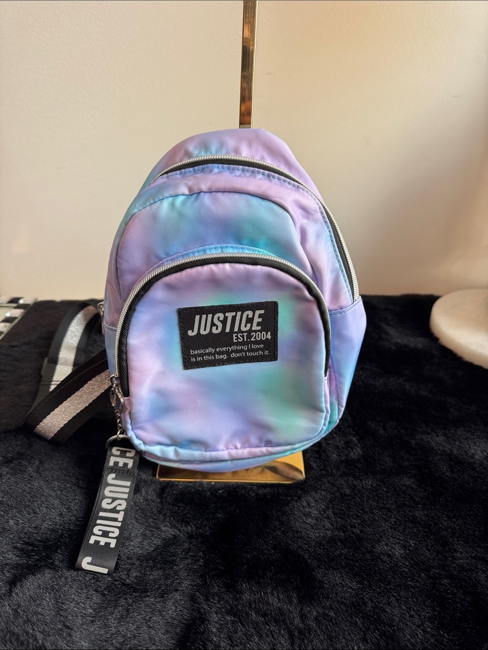 Justice Pastel Tie-Dye Mini Backpack - Purple & Blue